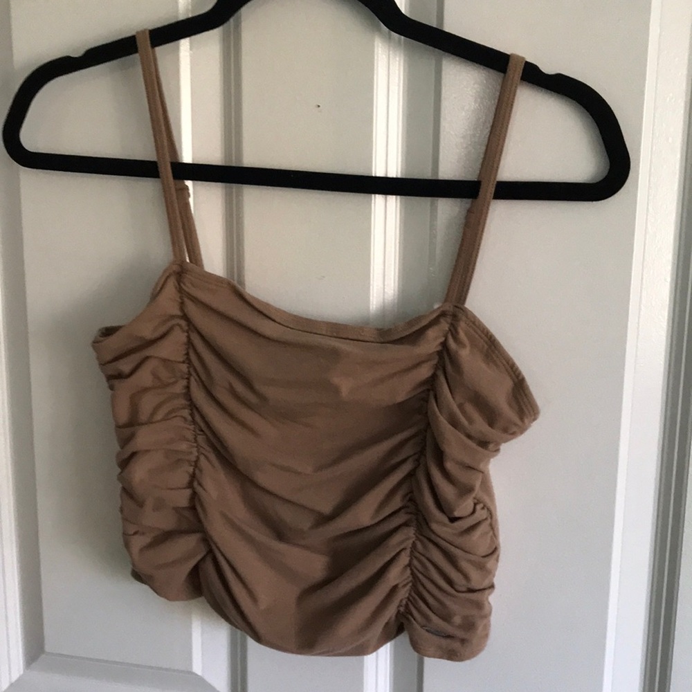Hollister tap and soft brown/camel color great for  under a jacket.